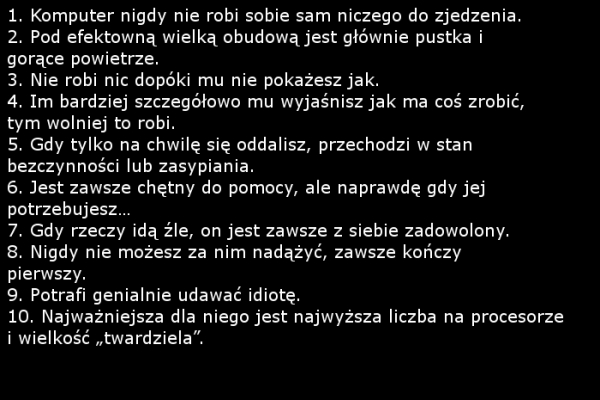 10 dowodów na to że komputer jest mężczyzną.